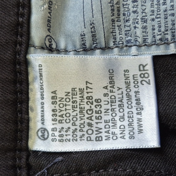 AG Adriano Goldschmied Mid Rise Stevie Slim Straight Black Jeans, Size 28 - Picture 13 of 14